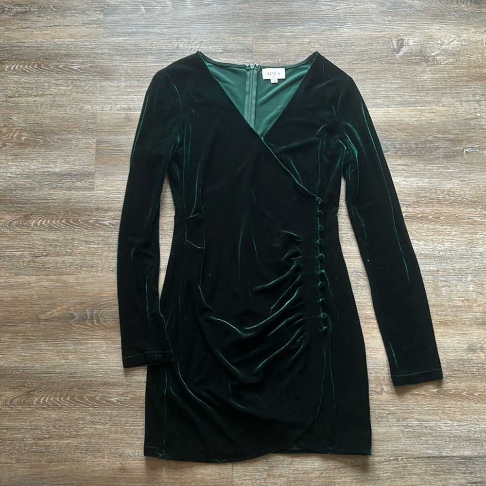 Green velvet dress
